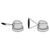 Ersatzsprühkopf für Lackspraydosen Zeichnung Sprühstrahl